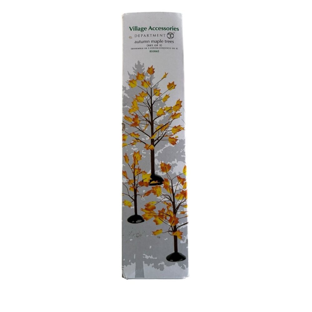 Dept 56 Village Autumn Maple Wire Trees Set of 3 General Village 810845 Open Box - Picture 2 of 3
